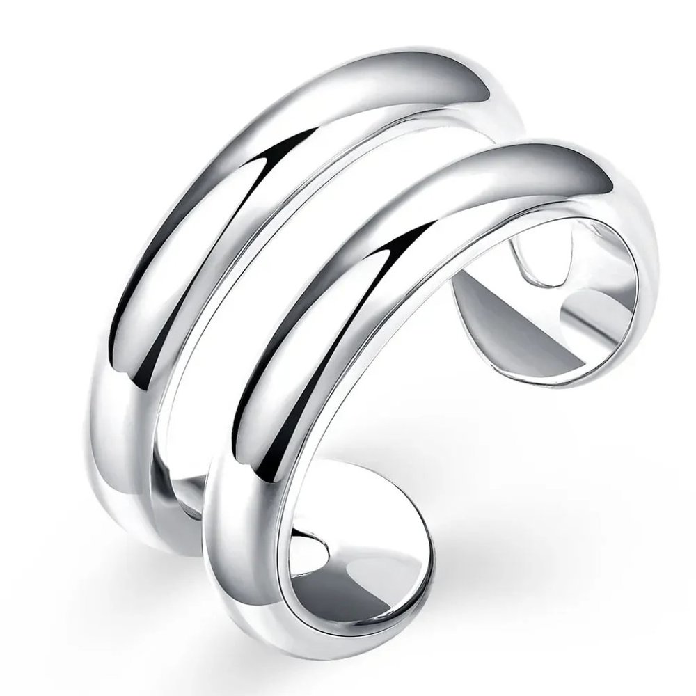 🌟 925 Sterling Silver Luxury Earrings Necklace Bracelet And Ring Adjustable - Picture 6 of 14